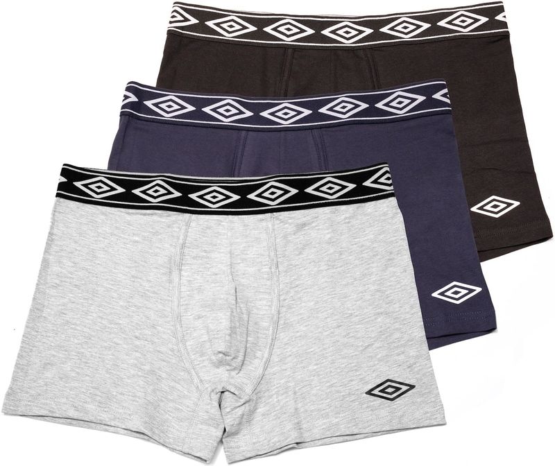 Umbro Herren Boxershorts black/navy/grey melange Gr. M, 3er Pack  - versch. Ausführungen