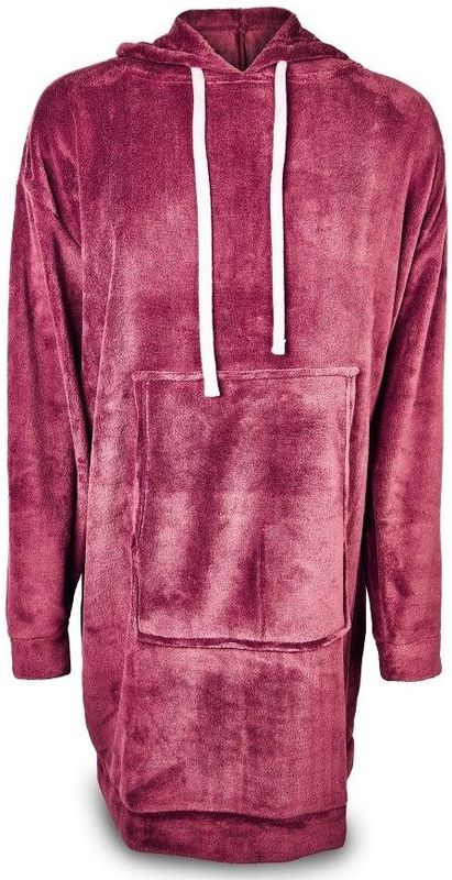Oversize Kuschelhoodie - Damen, beere