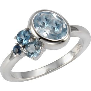 Zeeme Gemstones Ring 925/- Sterling Silber rhodiniert Blautopas