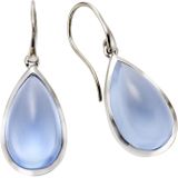 Jamelli Ohrringe Silber 925 rhodiniert 34mm lang mit blauen Quarzen (beh.)