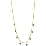 Celesta Silber Anhänger mit Kette 925 Sterling Silber vergoldet Malachit