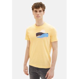 Tom Tailor T-Shirt Gestreiftes Kurzarmshirt mit Rundhalsausschnitt und Foto-Print