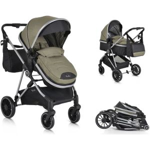 Moni Kombikinderwagen 2 in 1 Kali 22 kg umbaubar, Korb, Getränkehalter, Tasche grün