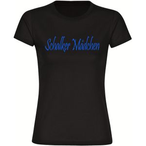 multifanshop Damen T-Shirt - Schalke - Schalker Mädchen - Druck blau - Frauen