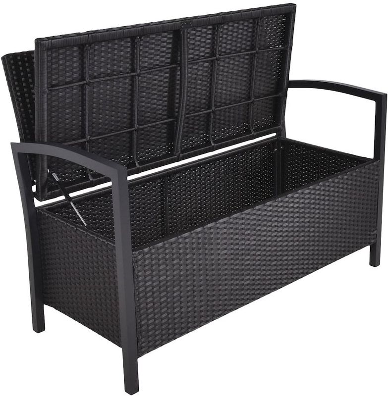 Garden Pleasure Parkbank Ferrara mit Staufach, Dunkelgrau