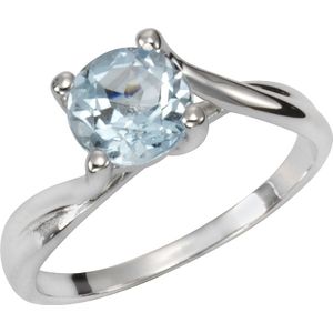 Zeeme Gemstones Ring Silber 925 rhodiniert mit Blautopas (beh.) 7mm