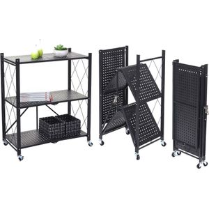 Regal MCW-J85, Standregal Wohnregal, faltbar/klappbar Stahl ~ schwarz, 3 Ebenen