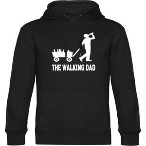 multifanshop Kapuzen Sweatshirt - Bollerwagen - The Walking Dad - Druck weiß - Hoodie