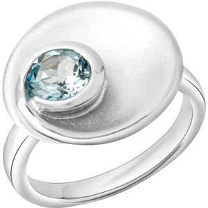 Celesta Silber Ring 925 Silber matt Blautopas