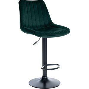 CLP Barhocker Toni Samt  Höhenverstellbarer Thekenhocker mit Rückenlehne  Barstuhl mit Metallgestell