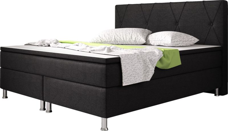 Inter Handels Boxspringbett Boston 180x200 cm schwarz