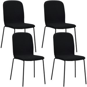 Albatros Esszimmerstühle 4er Set ENNA, schwarz - stapelbar, bequemer Polsterstuhl - Eleganter Küchenstuhl, Stuhl Esszimmer oder Esstisch Stuhl, Konferenzstuhl , Stückzahl:4, Farbe:Schwarz