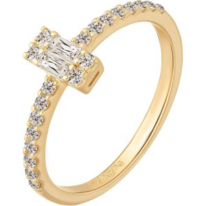cai Ring 925 Sterling Silber gelb vergoldet mit Zirkonia