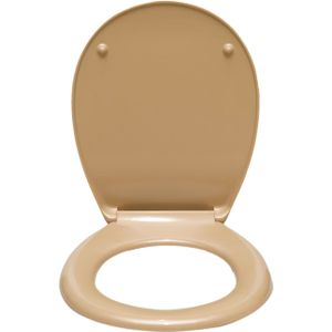 sanicomfort WC-Sitz, Duroplast, mit Absenkautomatik, Toilettensitz passend für alle handelsüblichen WC-Becken (bahamabeige)