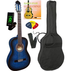 MSA Gitarre/Kinder/ Jugend 3/4 im Set mit Tasche, Band,Saiten, 3 Picks und Stimmgerät für Einsteiger und Kinder