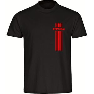 multifanshop Kinder T-Shirt - Portugal - Streifen - Druck rot - Kind