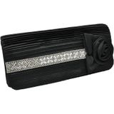 Steuer Modeschmuck Abendtasche Satin-Optik mit Blüte und Strassbesatz