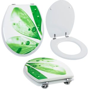 Grafner® WC Sitz aus MDF Motiv Green Leaf Toilettendeckel