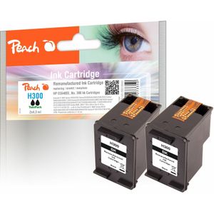 Peach HP 300 bk 2 Druckköpfe 2*bk ersetzt HP No. 300 bk*2, CC640EE*2 für z.B. HP DeskJet F 4280, HP OfficeJet J 4580, HP PhotoSmart C 4780, HP Envy 110 (wiederaufbereitet)