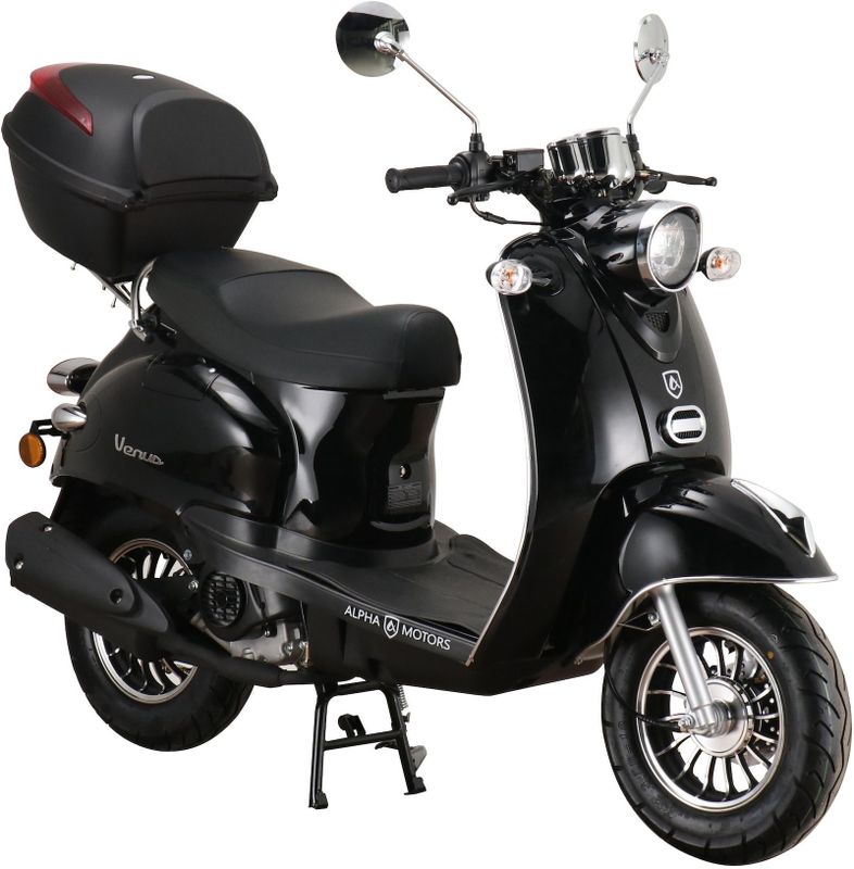 Alpha Motors Mofaroller Venus 50 ccm 25 km/h EURO 5 schwarz inkl. Topcase