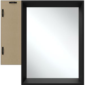 tectake® Rechteckiger Wandspiegel, 40 x 3,8 x 60 cm, 1,8 mm dickes Glas, integrierte Befestigungshaken