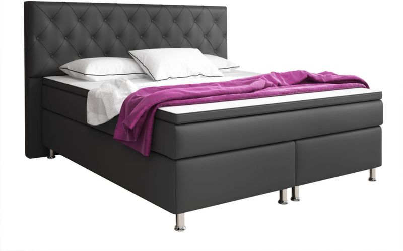 Inter Handels Boxspringbett Turin 180x200 cm anthrazit