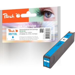Peach HP 971 XLc Druckerpatrone XL cy ersetzt HP No. 971XL c, CN626A für z.B. HP OfficeJet Pro X 450, HP OfficeJet Pro X 451 dn, HP OfficeJet Pro X 470 (wiederaufbereitet)