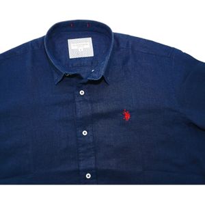 U.S. POLO Shirt Leinenhemd Button Down Linenshirt
