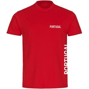 multifanshop Herren T-Shirt - Portugal - Brust & Seite - Druck weiß - Männer