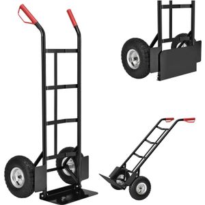Juskys Sackkarre Basic klappbar Transportkarre mit Luftreifen, Griffen & Stahlrahmen Handkarre
