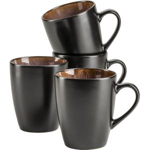 Mäser Kaffeebecher-Set, Steinzeug Teona Blau, Braun, Grün, Schwarz