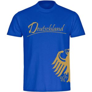 multifanshop Herren T-Shirt - Deutschland - Adler seitlich Gold - Druck gold metallic - Männer