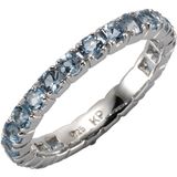 Zeeme Gemstones Ring Silber 925 rhodiniert mit 24x Blautopas (beh.)