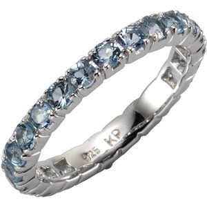 Zeeme Gemstones Ring Silber 925 rhodiniert mit 24x Blautopas (beh.)