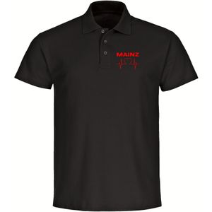 multifanshop Poloshirt - Mainz - Herzschlag - Druck rot - Polo