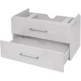 Premium Waschbeckenunterschrank MCW-D16, Waschtischunterschrank Waschtisch Badmöbel, hochglanz 90cm ~ weiß