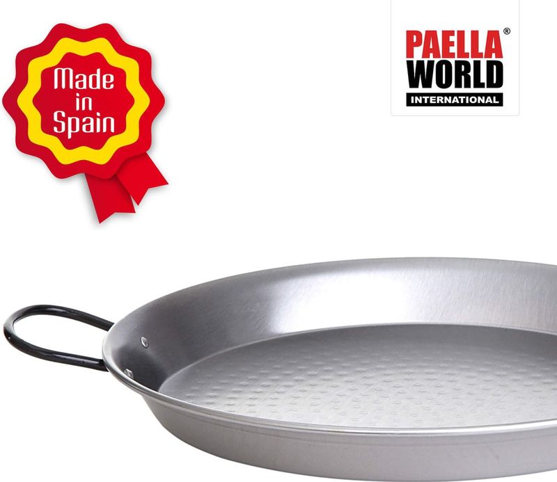 Original spanische Paelle Pfanne Typ 'Valencia' - leicht, Ø 38 cm, polierter Stahl, robust und preiswert: Ideal für Paella, Pfannen-/Reisgerichte