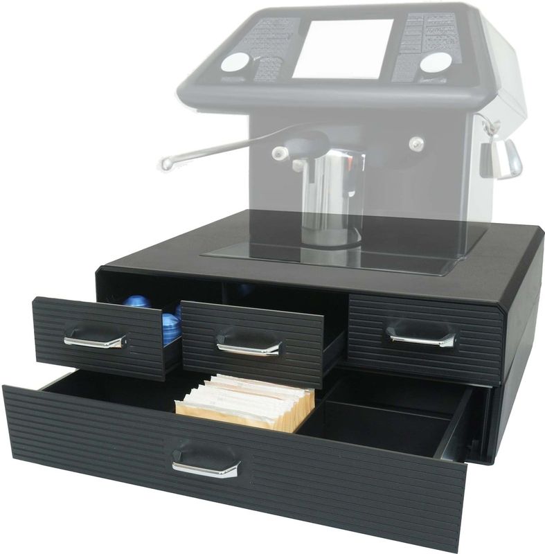 Schubladenbox für Kaffeekapseln/Teebeutel MCW-L99, Aufbewahrungsbox mit 4 Schubladen Kiste 13x34x31cm