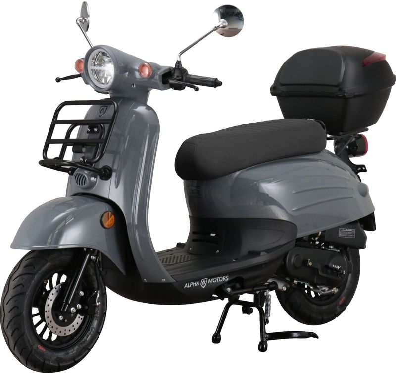 Alpha Motors Motorroller Adria 50 ccm 45 km/h EURO 5 grau inkl. Topcase