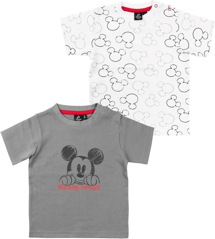 Baby Lizenz T-Shirt 2er pack -  Gr. 76/80, grau/weiß