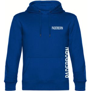 multifanshop Kapuzen Sweatshirt - Paderborn - Brust & Seite - Druck weiß - Hoodie