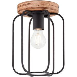 BRILLIANT Lampe, Tosh Deckenleuchte 20cm antik holz/schwarz korund, 1x A60, E27, 40W, Holz aus nachhaltiger Waldwirtschaft (FSC)