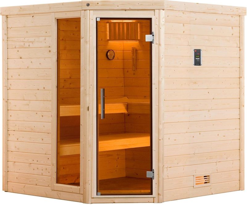 weka Premium Massivholz-Sauna TURKU Gr. 2 Sparset 7,5 kW OS inkl. digitaler Steuerung