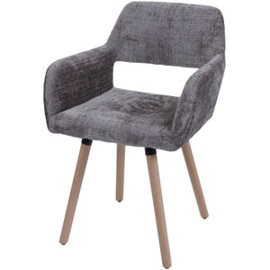 Esszimmerstuhl MCW-A50 II, Stuhl Küchenstuhl Polsterstuhl, Holz Stoff/Textil Chenille (465g/m²) MVG ~ braun