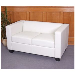 2er Sofa Lille, Kunstleder ~ weiß