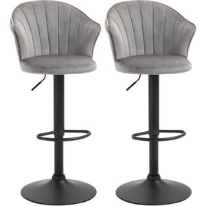 HOMCOM Barhocker Schaumstoff, Stahl, samtartiges Polyester