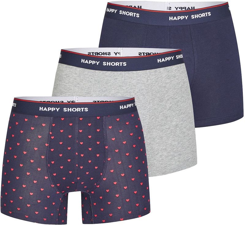 Happy Shorts Herren Retro Boxer Red Heart 3er Pack