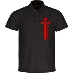 multifanshop Poloshirt - Köln - Streifen - Druck rot - Polo
