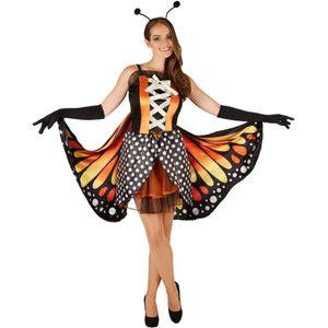 tectake® Frauenkostüm Schmetterling großer Feuerfalter
