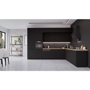 Winkelküche SIENA 350x290 cm Küchenzeile Eckküche Küche Schwarz matt XL Stauraum